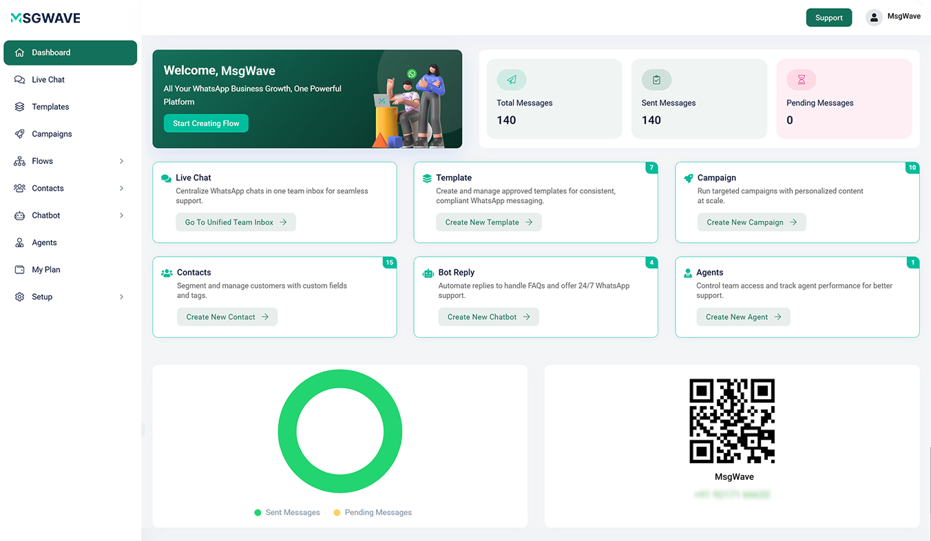 MsgWave WhatsApp Automation